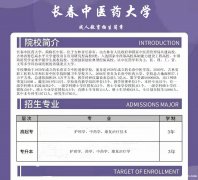长春中医药大学专科本科成人高考学历招生简章